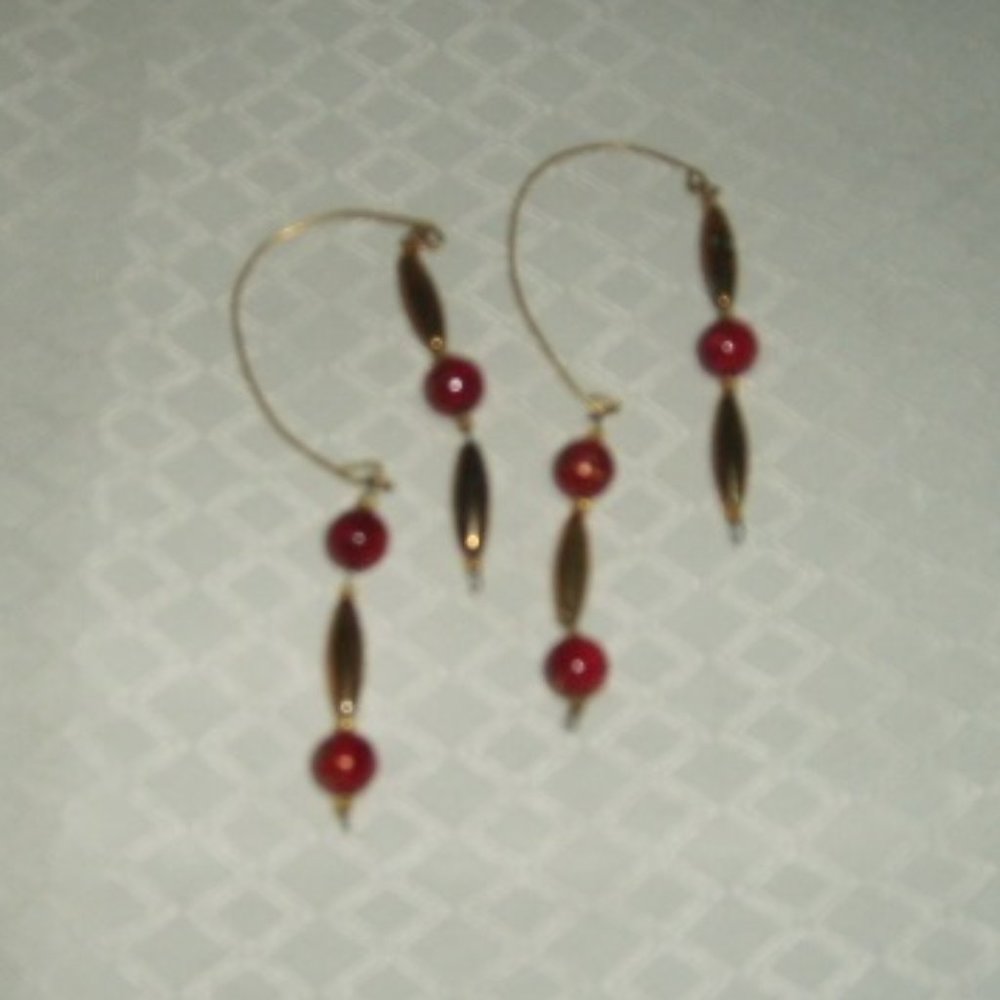 Earrings Wire Goes Behind Ears Handmade Vintage J1
